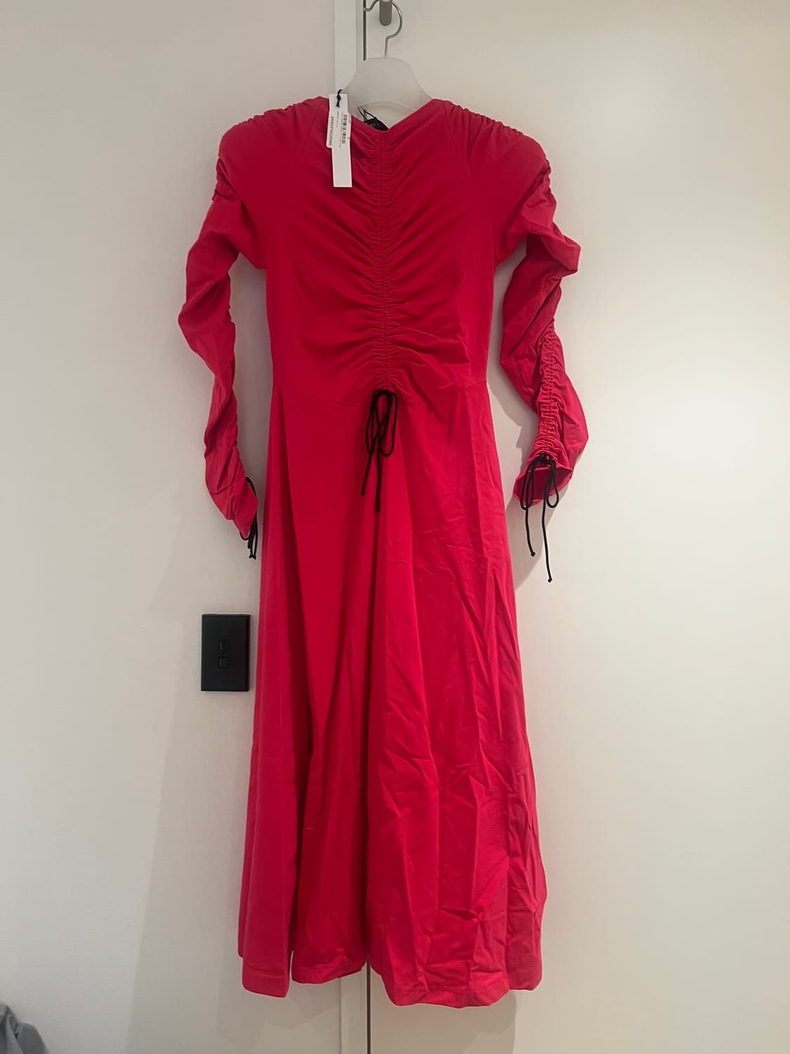 몰리 고다드 Molly Goddard 핑크 드레이핑 롱 원피스 S 센스익 상품이미지4