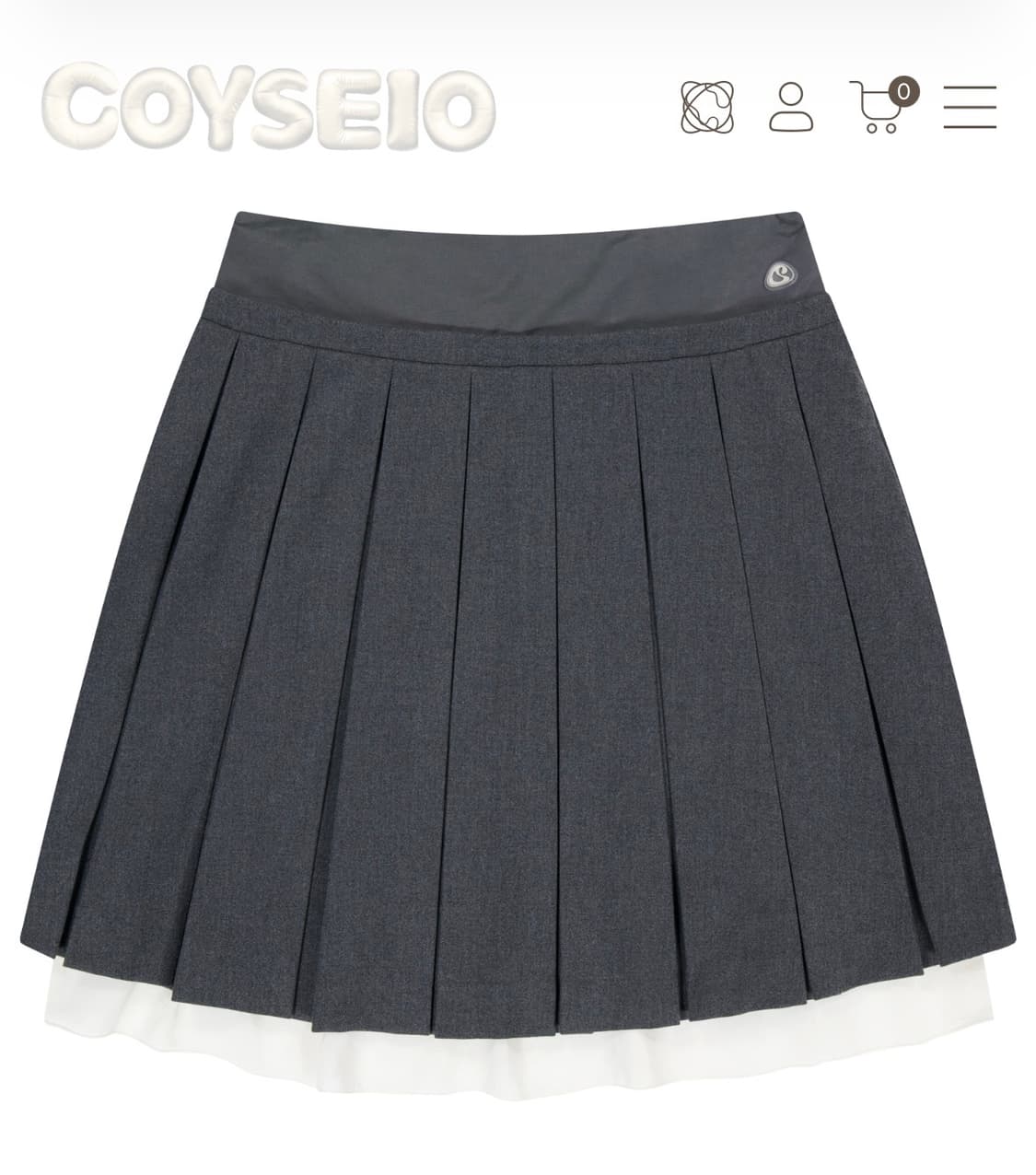 Coyseio DOUBLE WAISTED PLEATS SKIRT GREY 상품이미지1