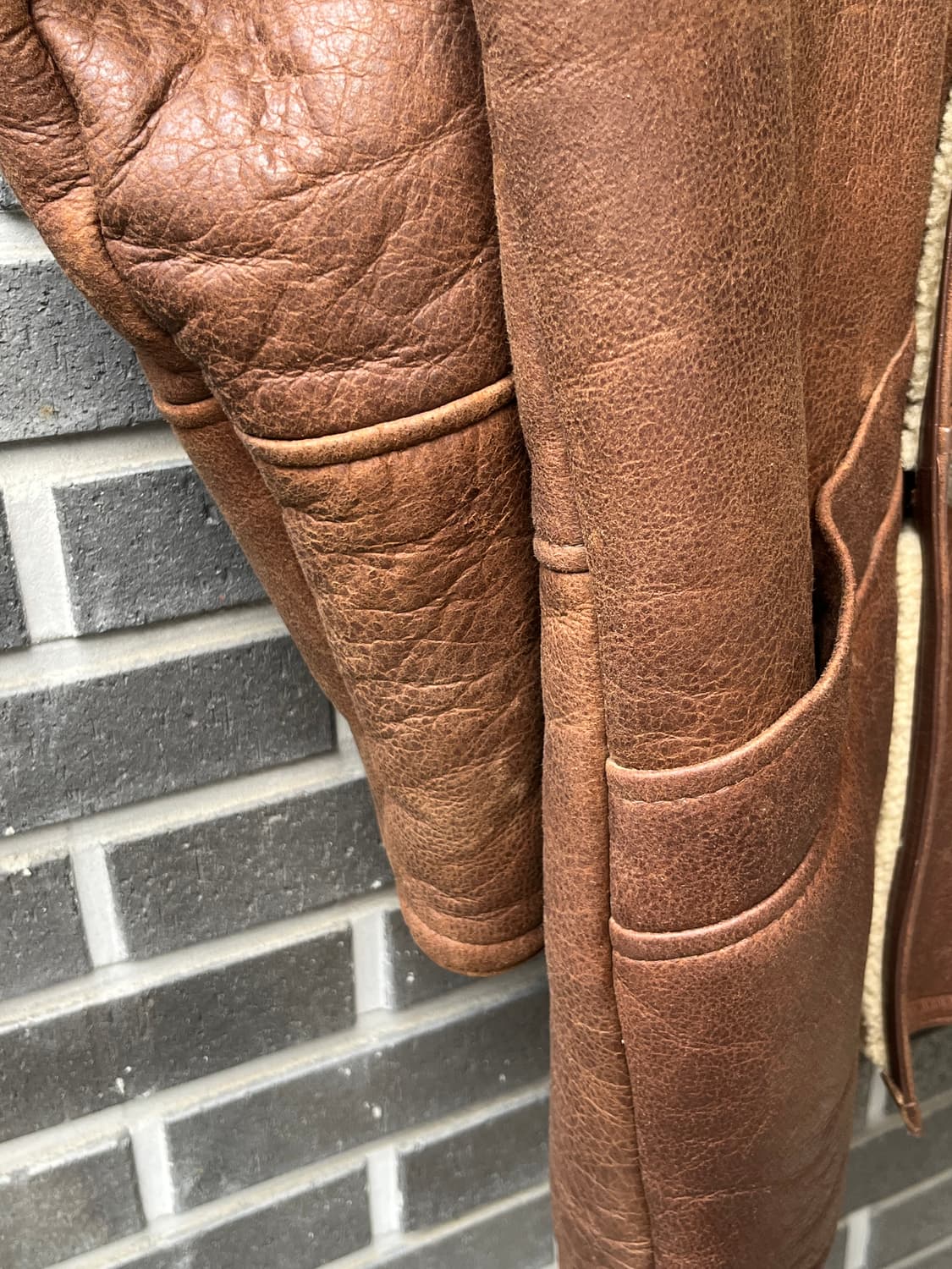 90s cowskin 소가죽 시어링자켓 상품이미지10