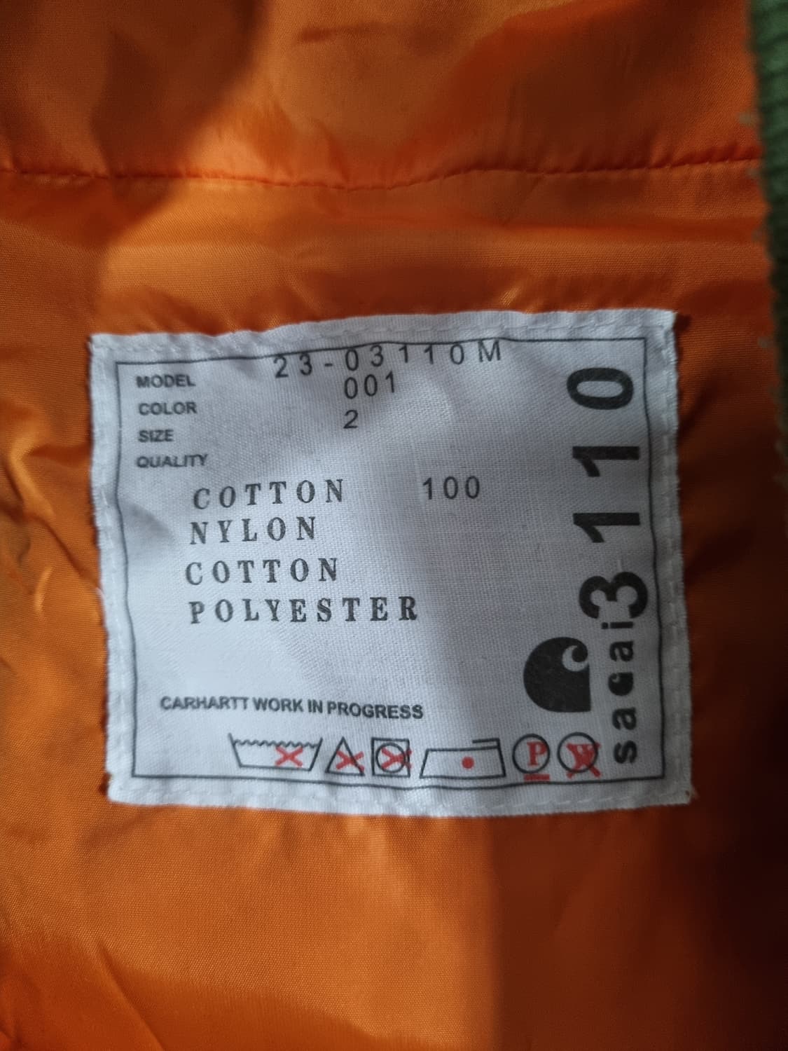 칼하트 사카이 마원 자켓  상품이미지3