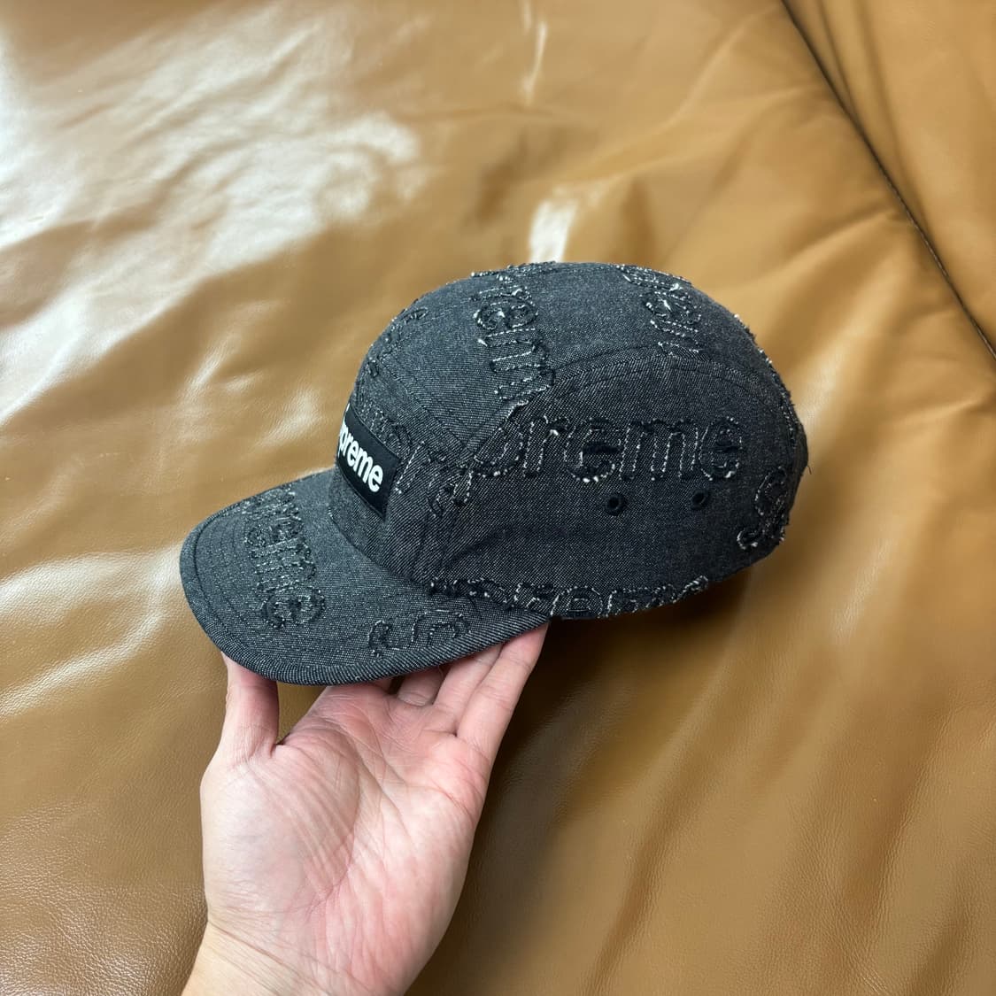 Supreme 슈프림 데님 블랙 캠프캡 모자 (Denim Black) 상품이미지4