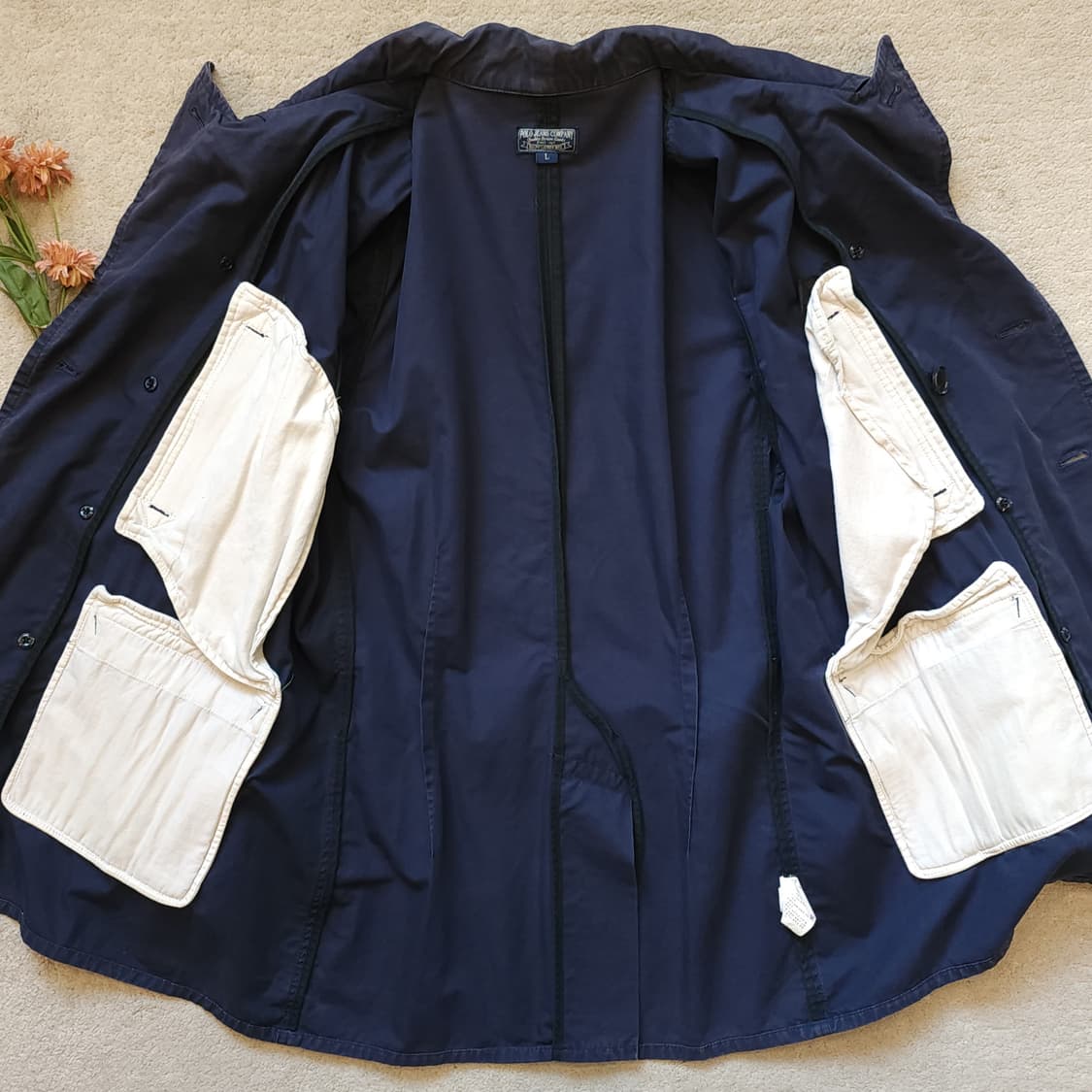 폴로 진스 컴퍼니 지퍼 디테일 코튼 피코트 L 상품이미지9