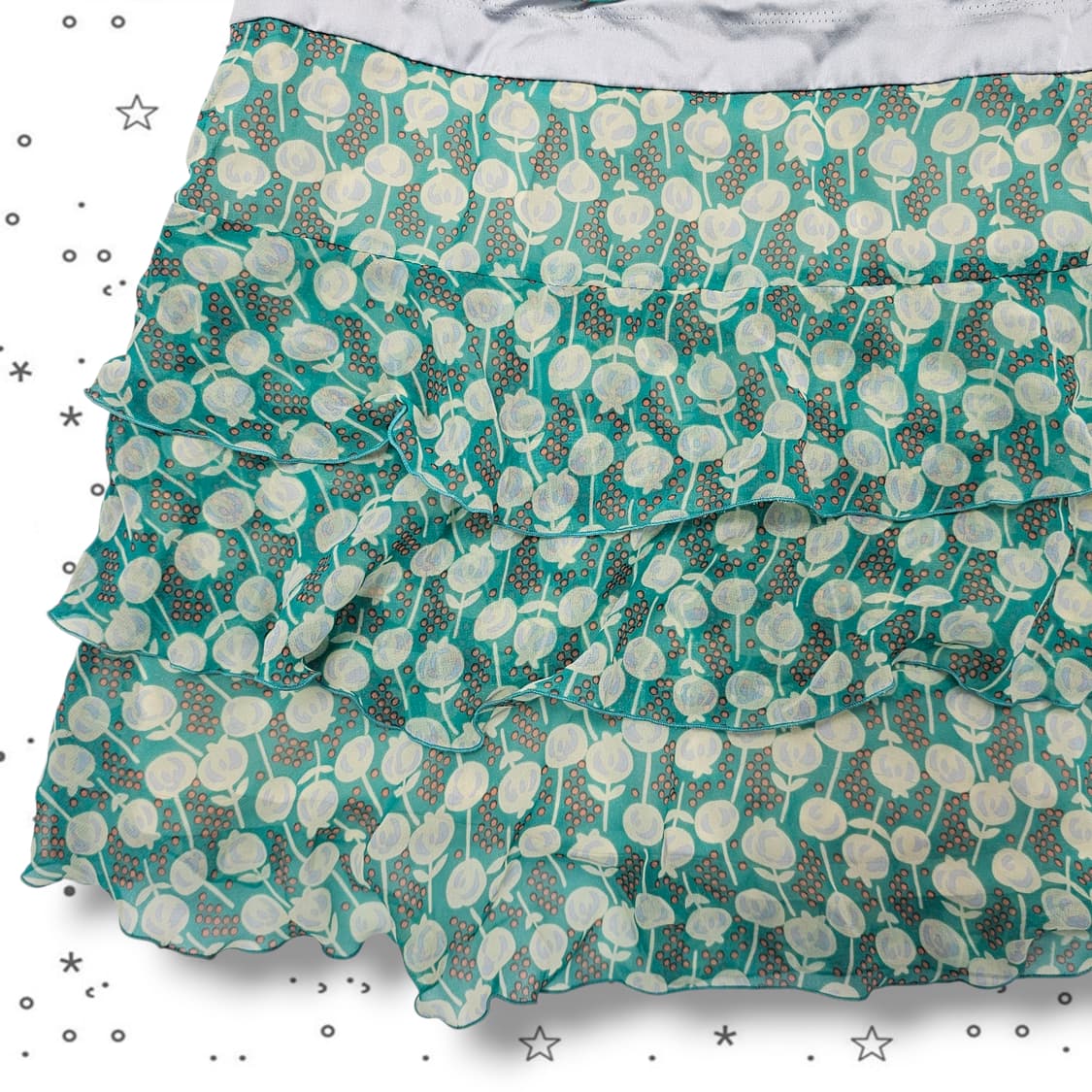 38 MCGINN 매긴 그린 캉캉 쉬폰 스커트 상품이미지6