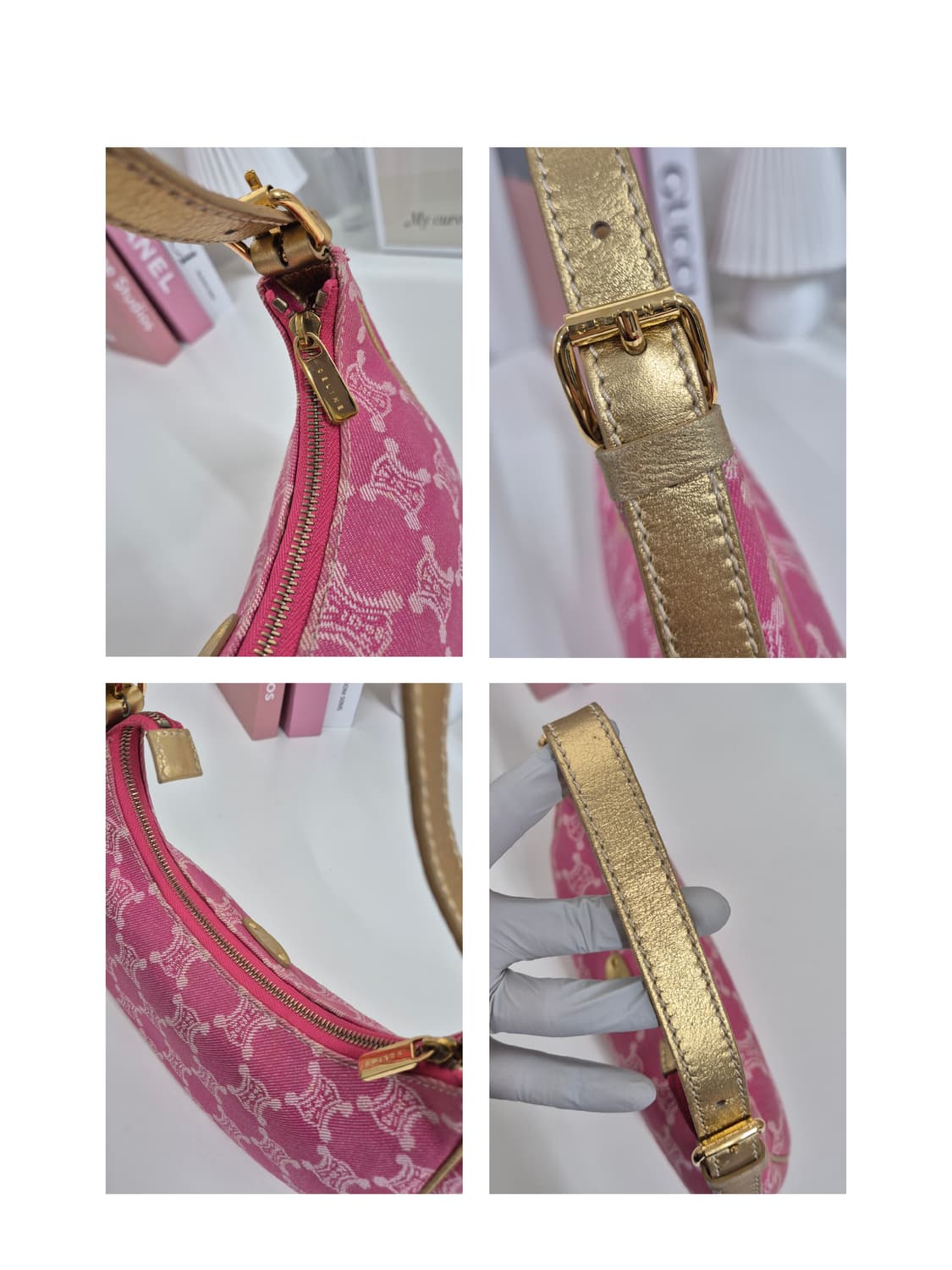 셀린느 아바 트리오페 핑크데님 호보백 상품이미지7