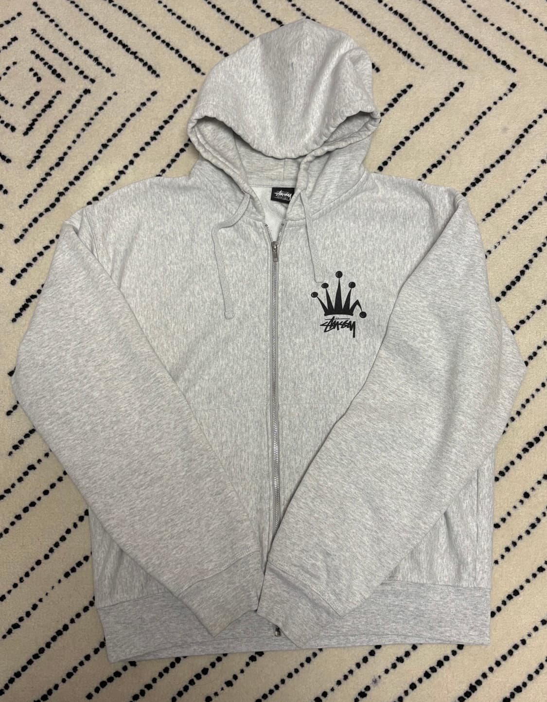 Stussy 리갈 크라운 후드집업 그레이 L 상품이미지2