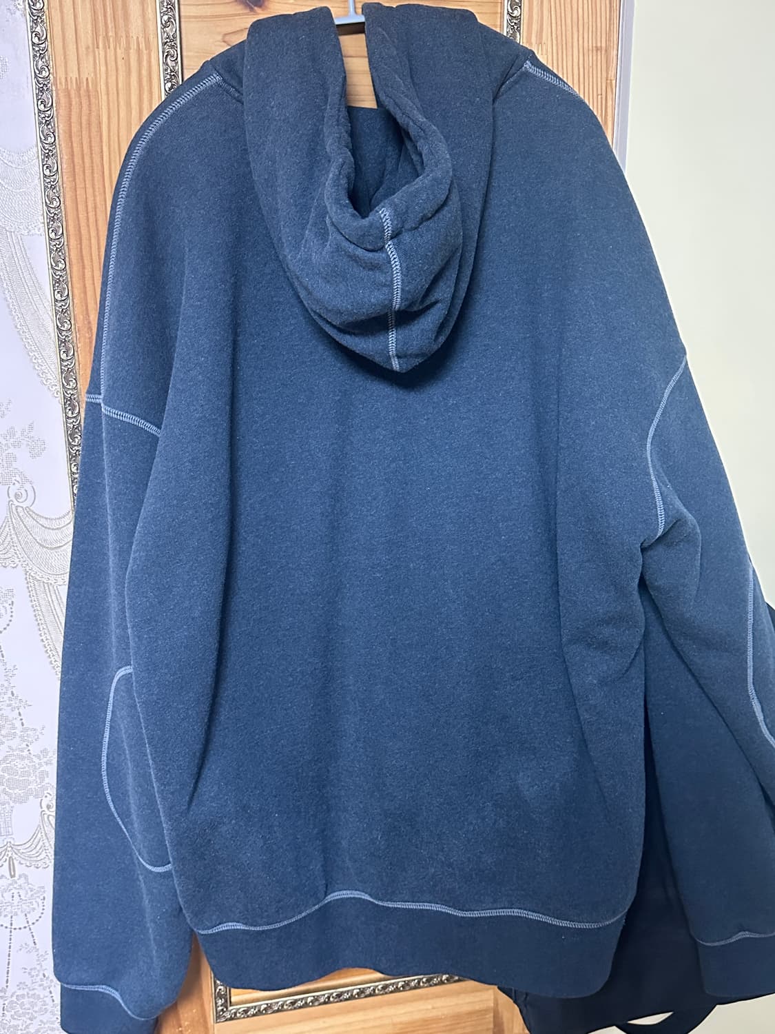 러프사이드 Oversized Zip Up Hoodie Navy 24FW 상품이미지2