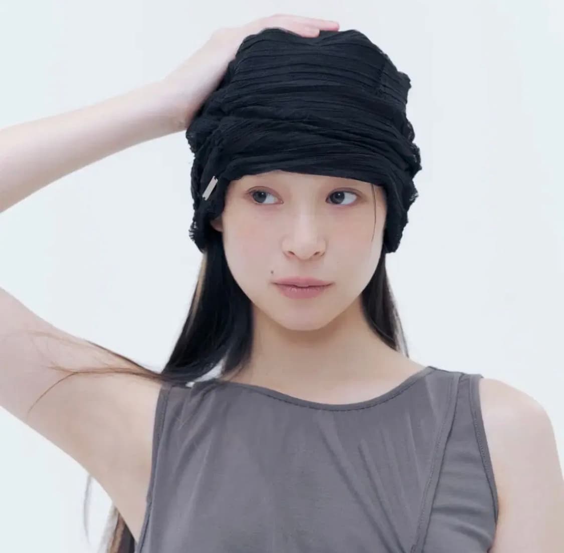 미세키서울 쉬어 터번 비니 블랙 상품이미지1