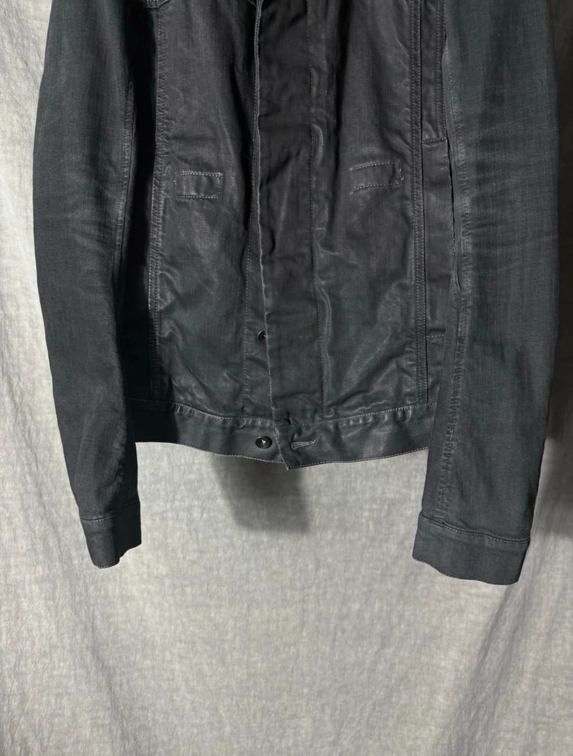Rick Owens Waxed Denim High Neck Jacket 상품이미지4