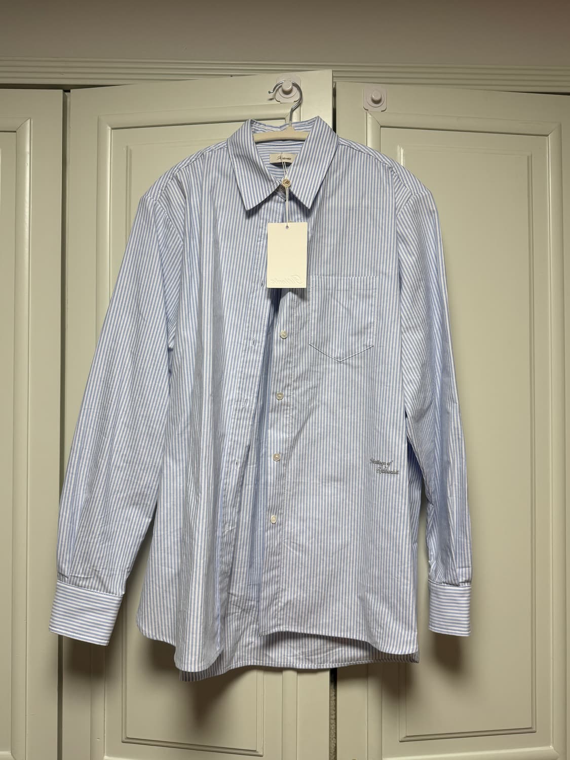 리본빛 옥스퍼드 스트라이프 셔츠 블루 새상품 상품이미지4