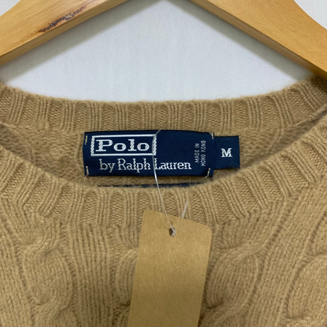 폴로 랄프로렌 빈티지 꽈배기 케이블 니트 M 브라운 베이지 메리노울 상품이미지6