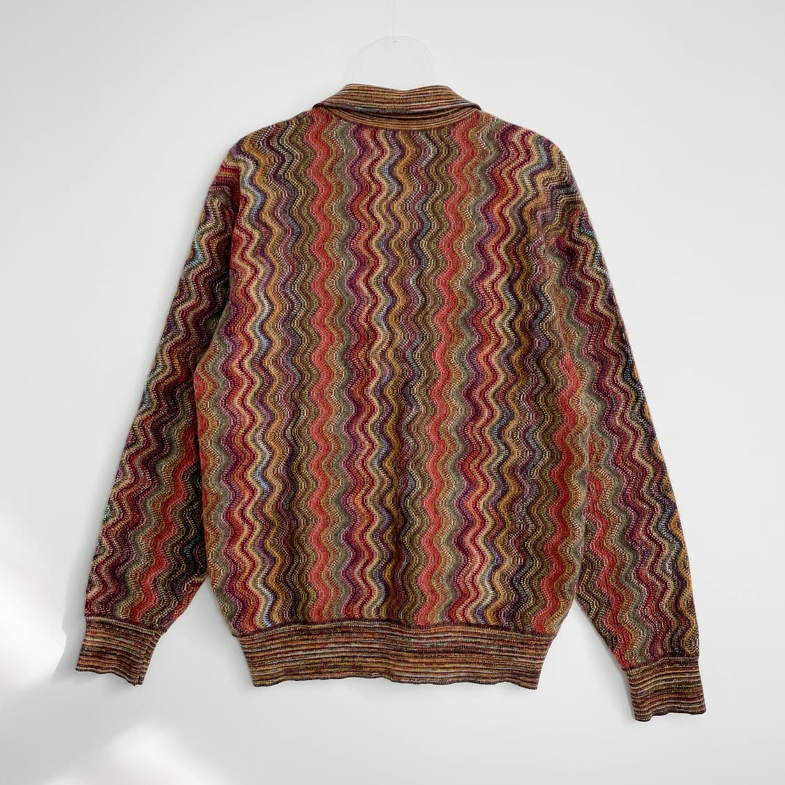 F2 마시모 MASSIMO 빈티지 패턴 카라 니트 105사이즈 상품이미지3