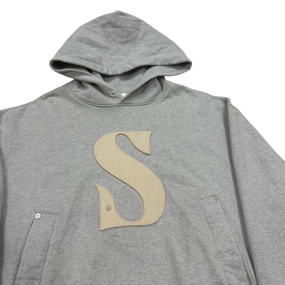 세터 리벳 아플리케 포켓 로고 스웻 후드티 그레이 M 상품이미지2