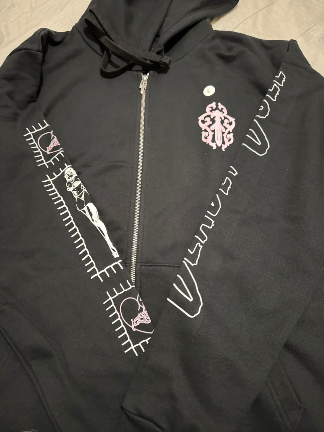 [L] 크롬하츠 홀스슈 바인 대거 데들리돌 집업 후드 블랙 상품이미지1