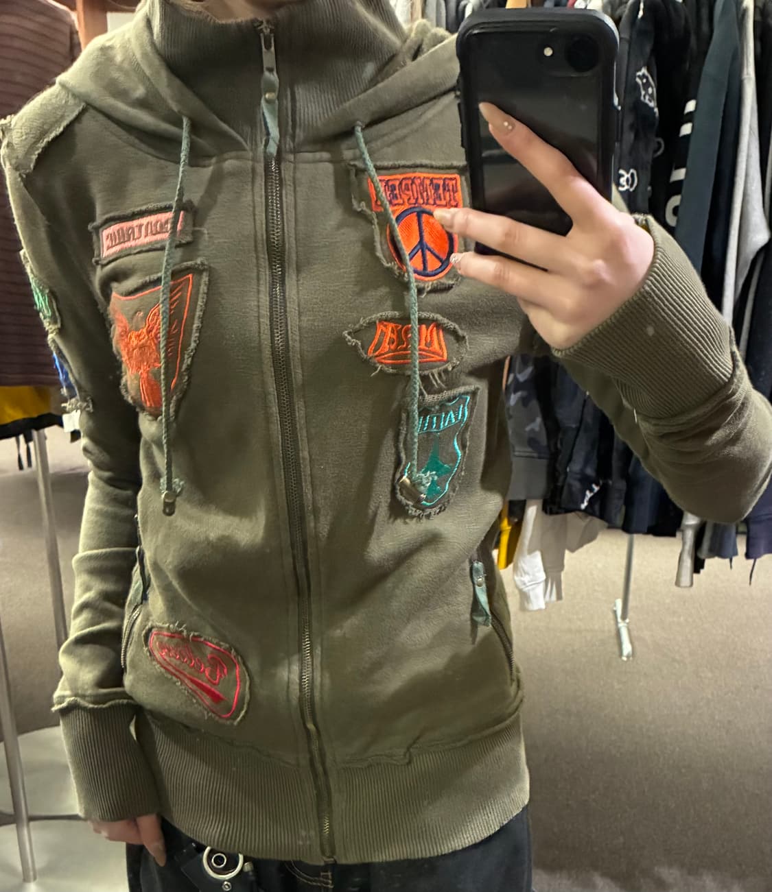 M)Maria 빈티지 패치 후드집업 상품이미지2