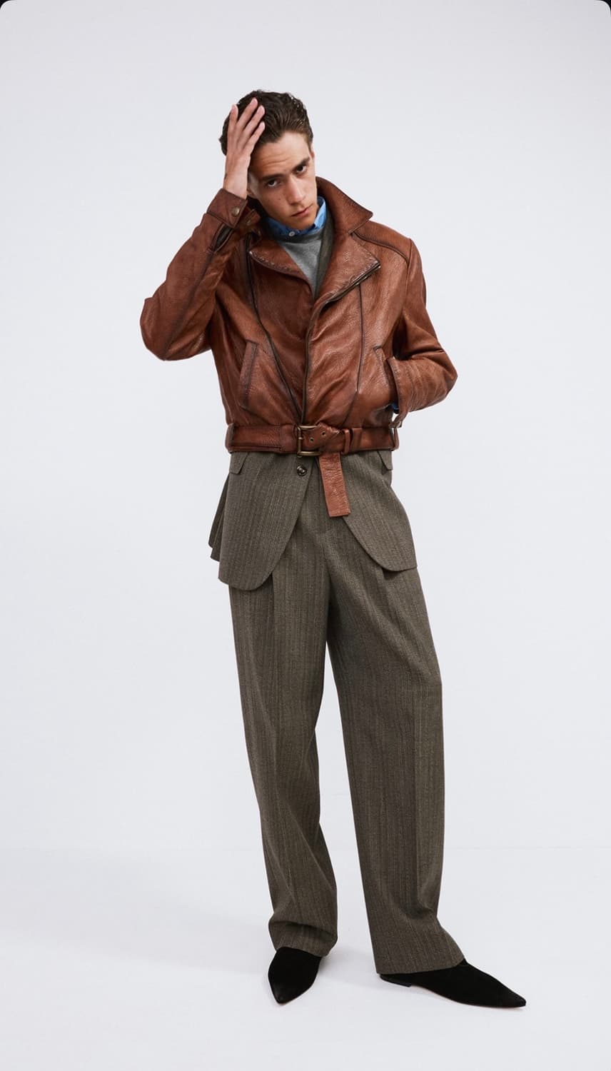 렉토 26SS 브로큰 헤링본 수트 팬츠 다크 카키 상품이미지4