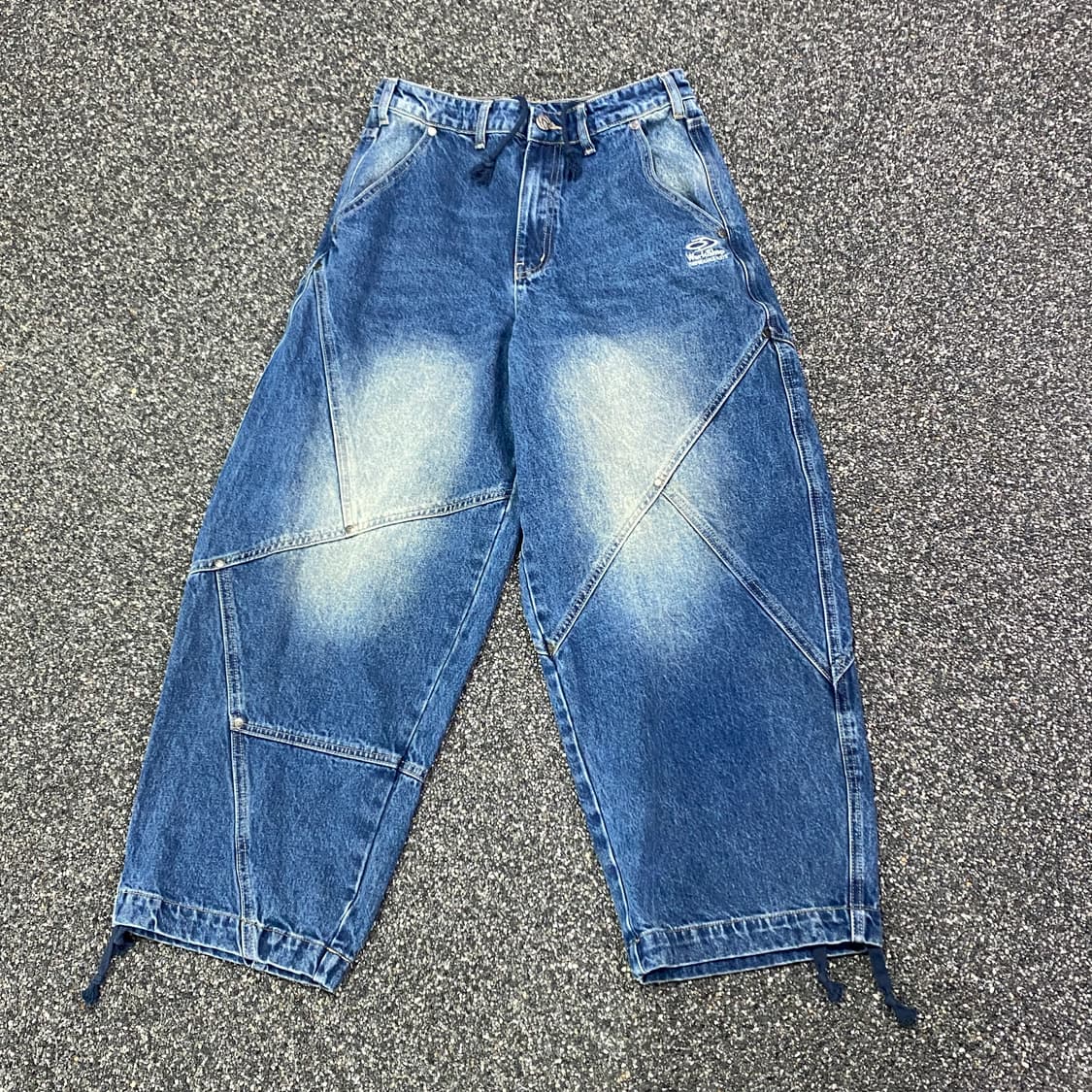 트래블 밀 데님 리벳 워싱 데님 벌룬 팬츠 B3565 상품이미지3