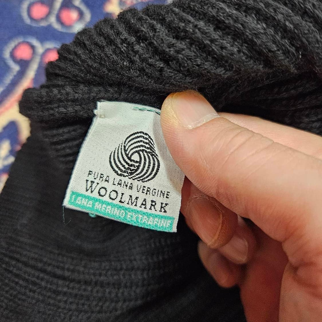 Critina Mazzonett 버진울 100% 벨루어 블럭 집업가디건 상품이미지8