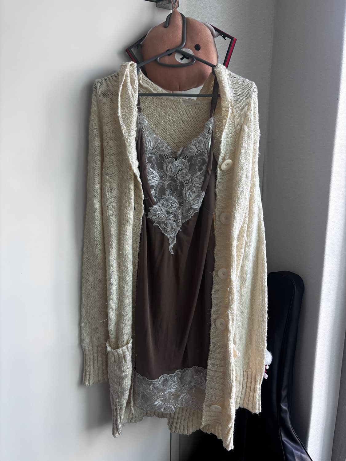 브라운 슬립 가디건 코디세트 상품이미지1