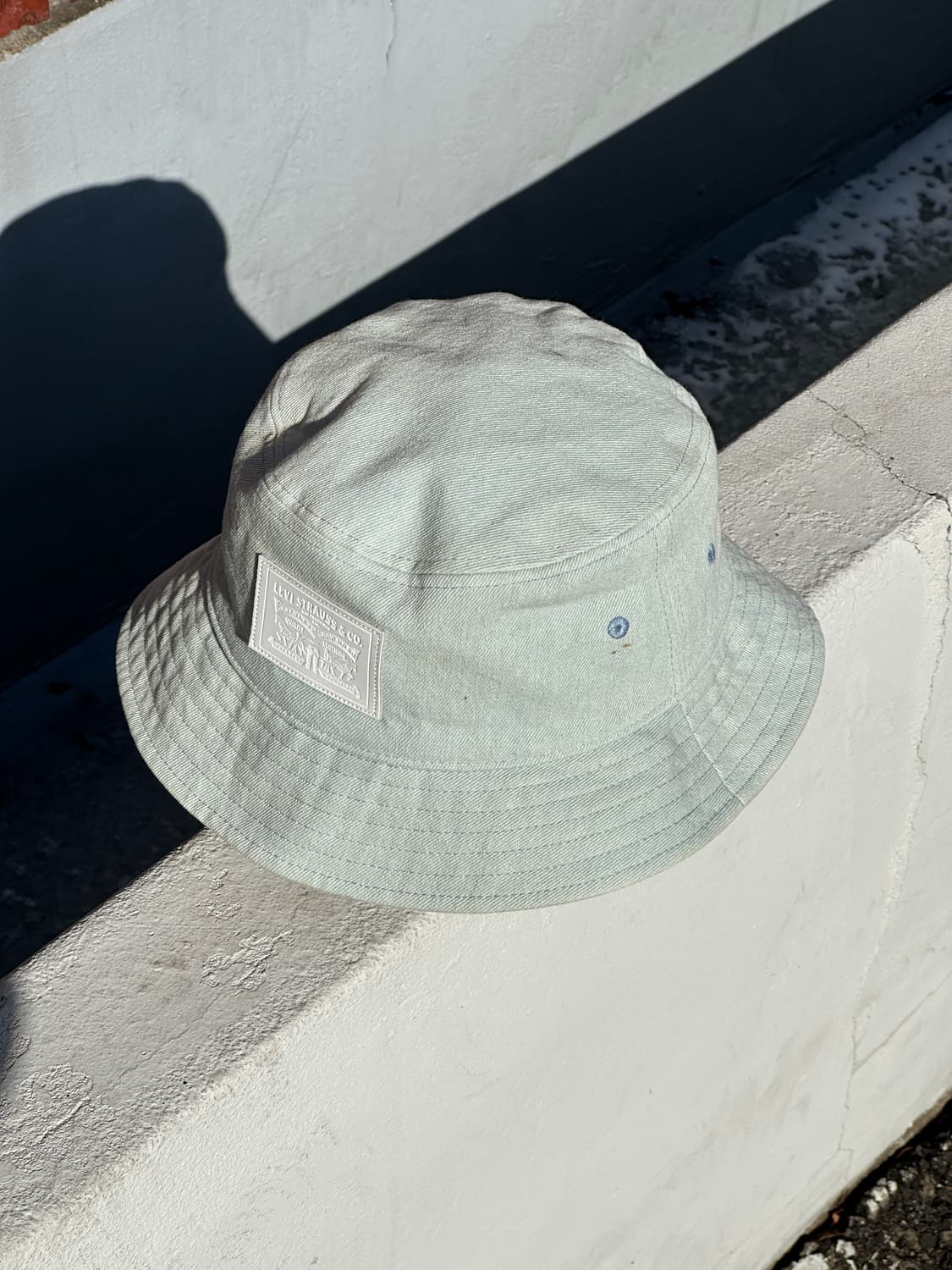 [L] 리바이스 연청 워싱 버킷햇 모자 상품이미지2