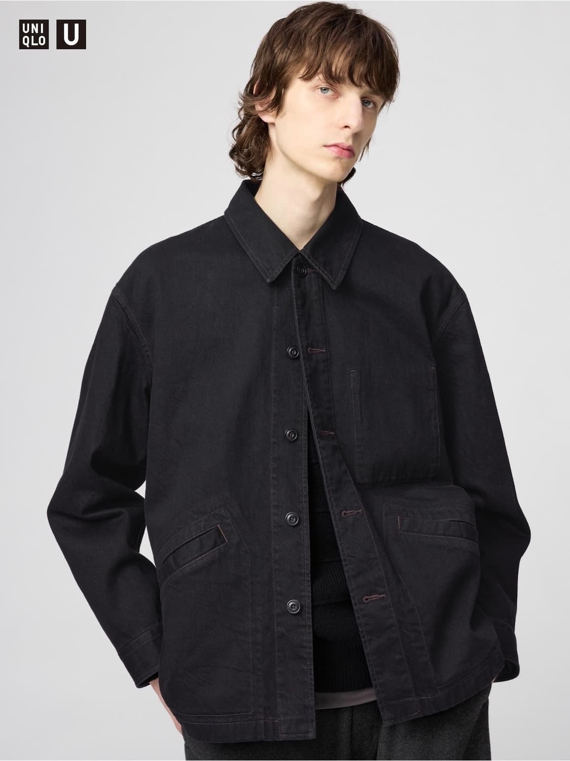 유니클로u 25fw 오버사이즈 컬러 데님 자켓 블랙/L 상품이미지1