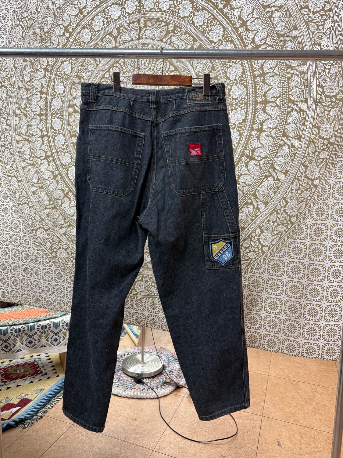 마리떼프랑소와저버 빈티지 패치 흑청 카펜터 데님팬츠(Z1048) 상품이미지4