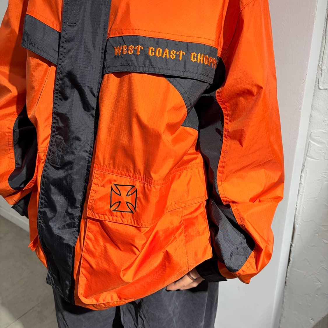 West Coast Choppers 오렌지 바람막이 라이딩 자켓 상품이미지2