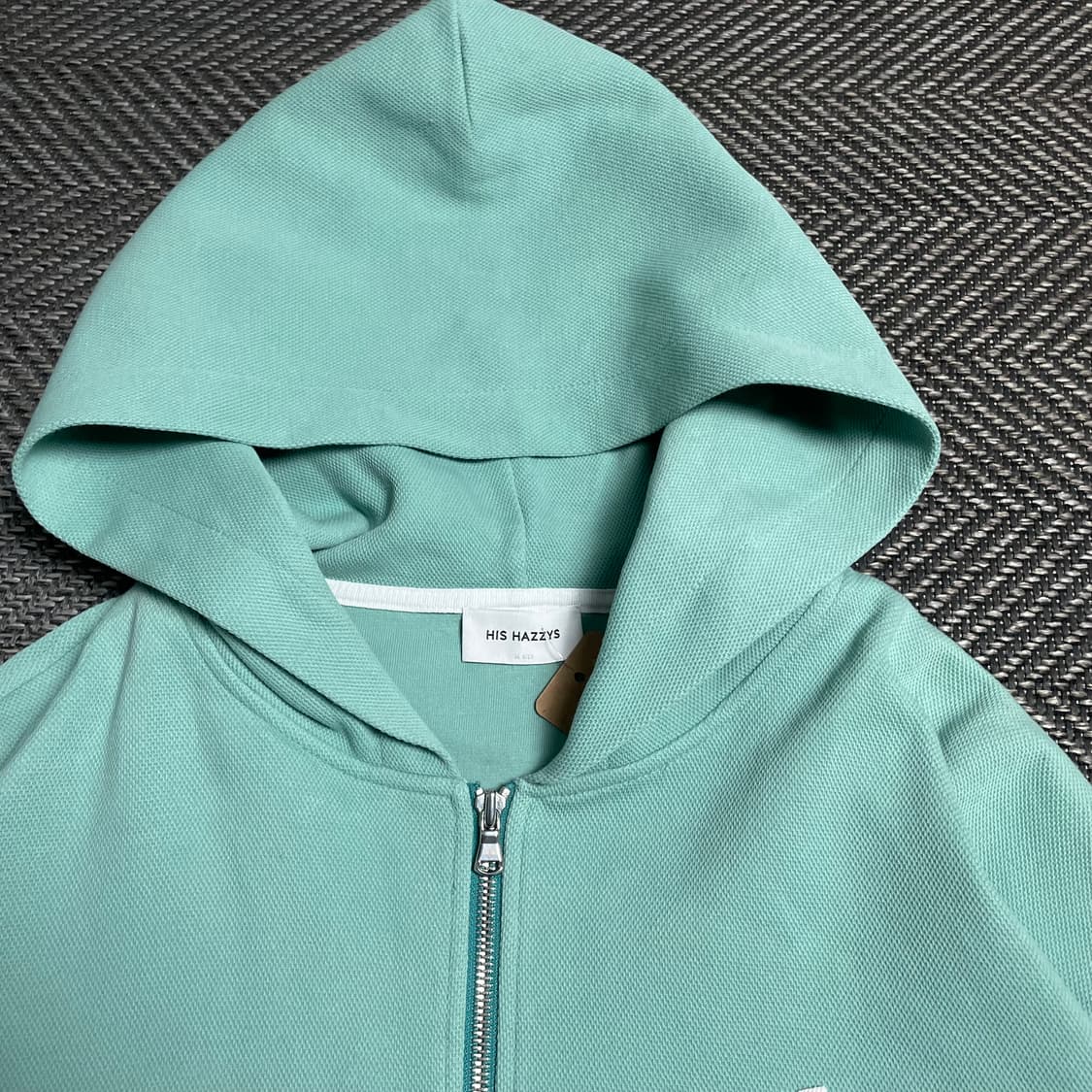 Hazzys 자수로고 아노락 후드 하프 반집업 민트o 5171 상품이미지4