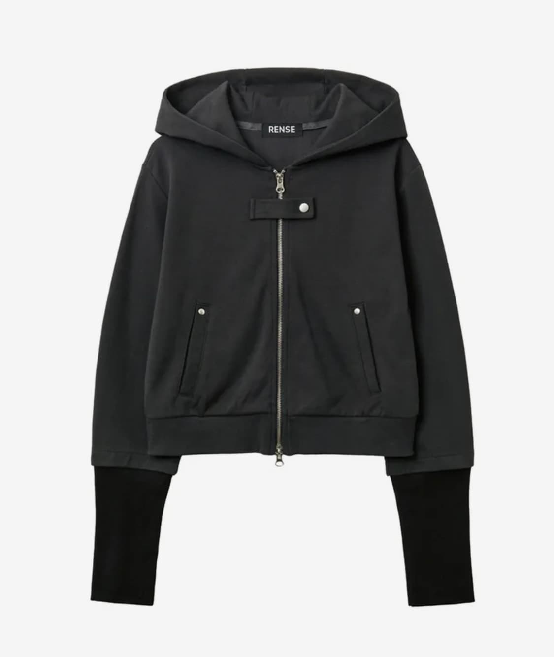 Rense 렌세 스냅 후드집업 차콜 상품이미지1