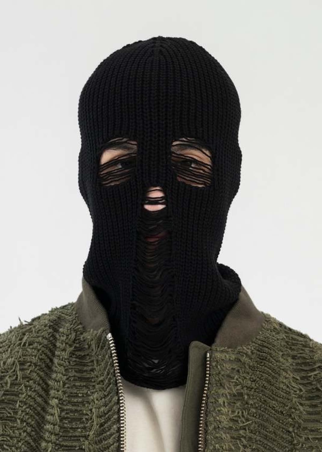 카미야 디스트레드 비니겸 바라클라바 상품이미지1