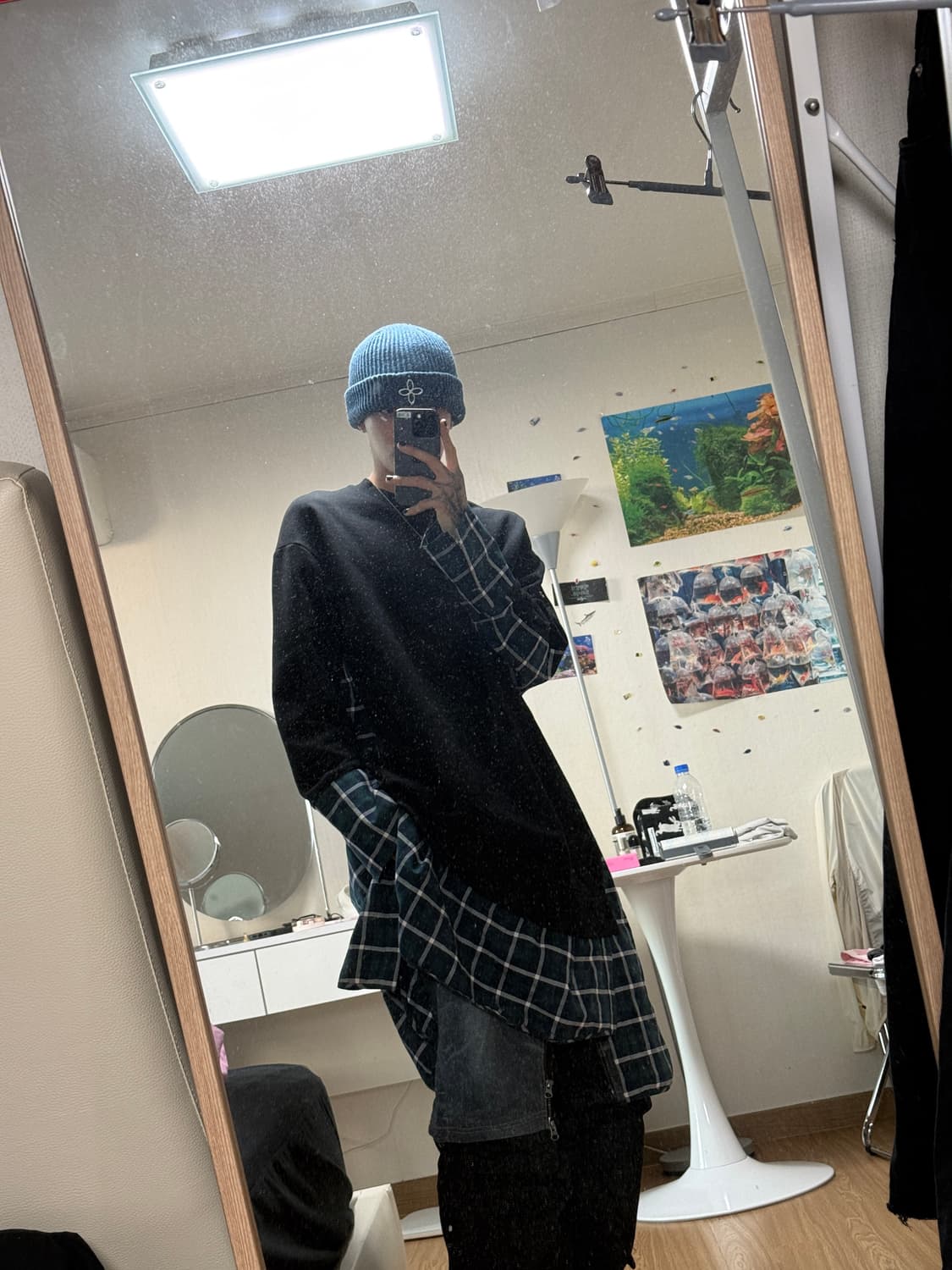 [정품]준지 체크 레이어드 맨투맨 상품이미지1