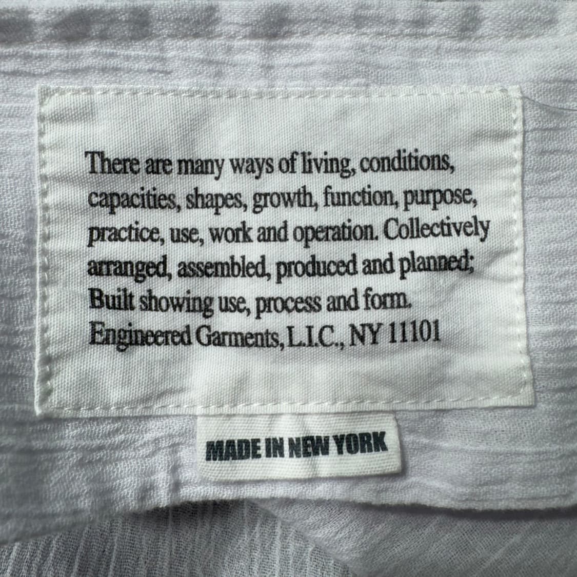 ENGINEERED GARMENT 린넨 셔츠 화이트(S/OLD-7525) 상품이미지6