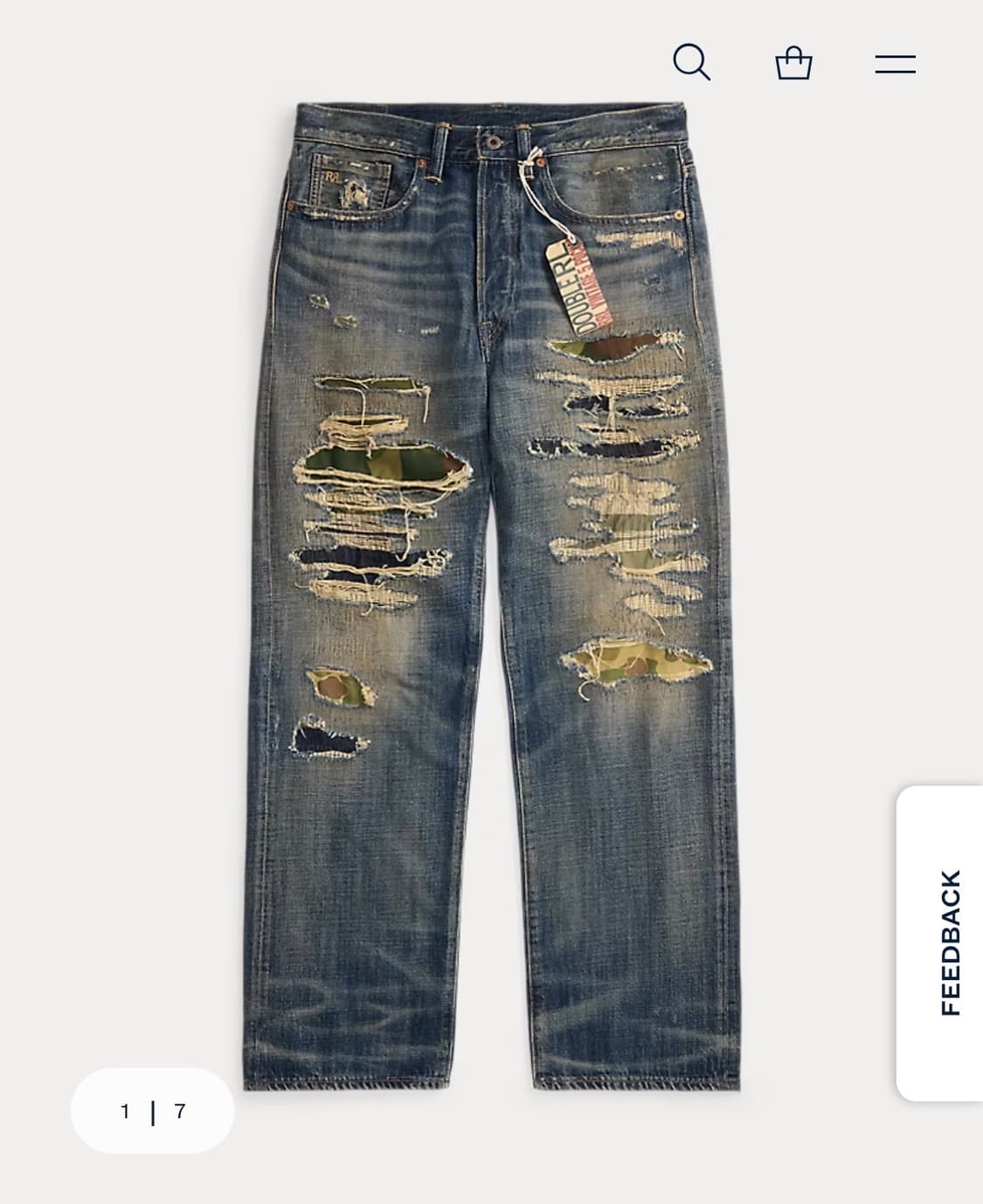 rrl 더블알엘 빈티지파이브포켓 애버리진 상품이미지1