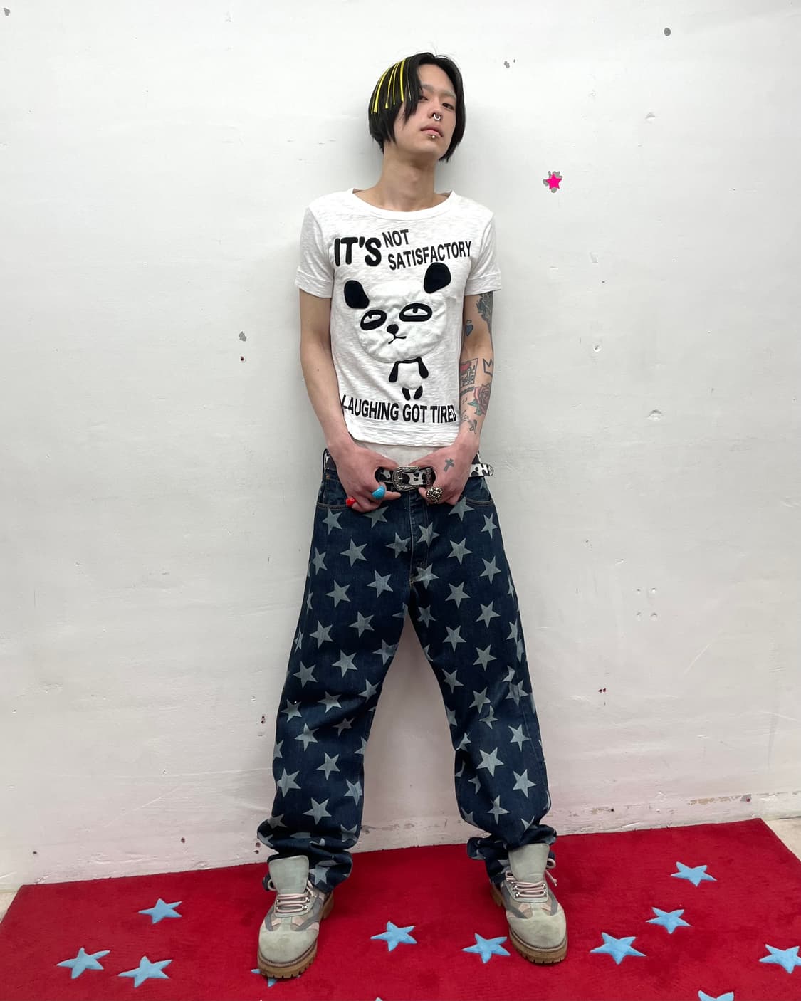 Cutie Panda Wappen T-shirt 상품이미지5