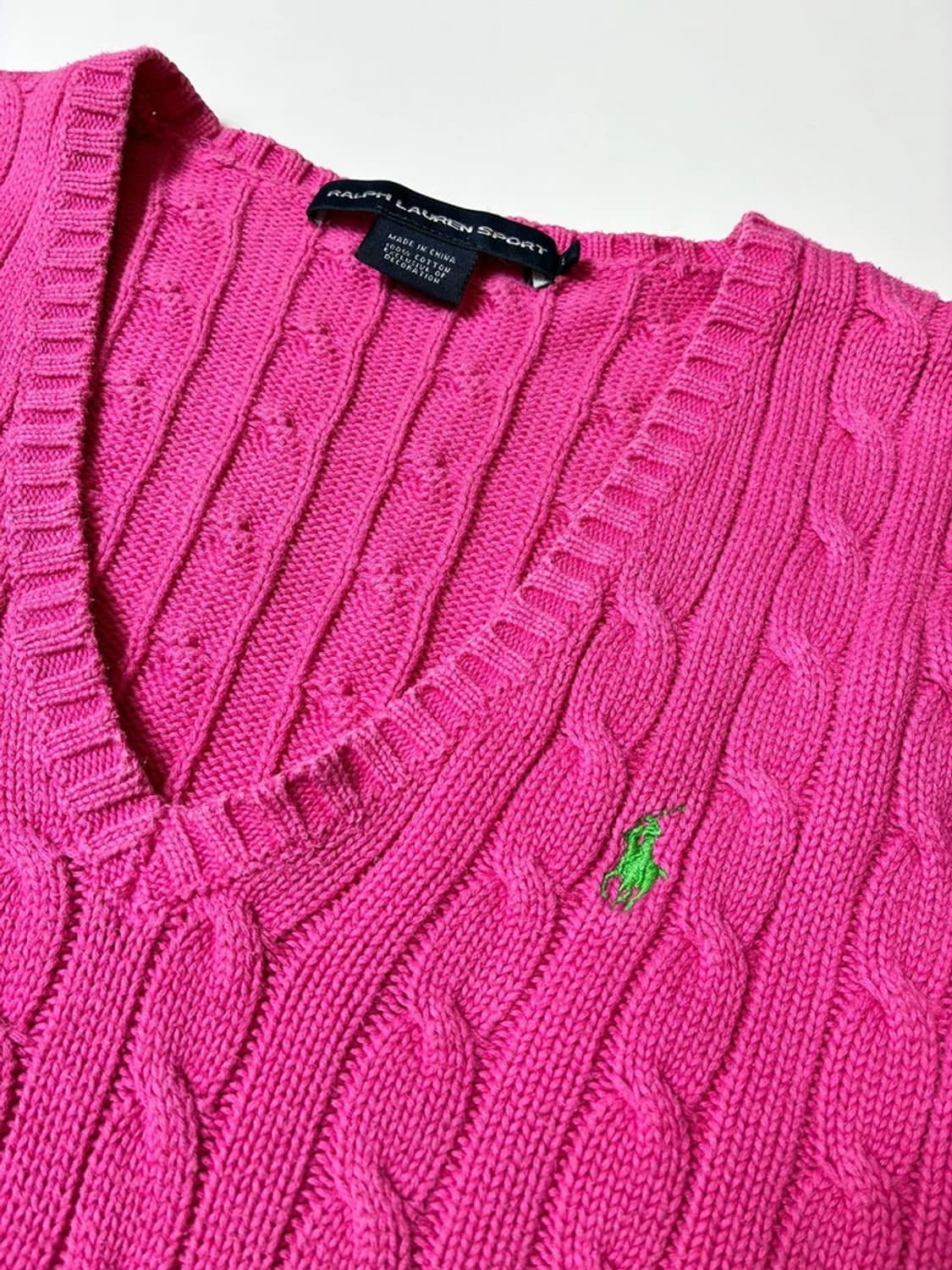 폴로 랄프로렌 00's 코튼 꽈배기 브이넥 니트 PN8098 상품이미지3