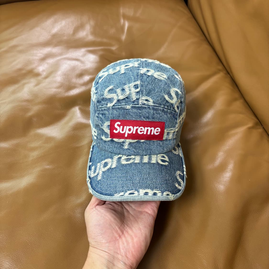 Supreme 슈프림 프레이드 워시드 데님 캠프캡 모자 (Denim) 상품이미지2