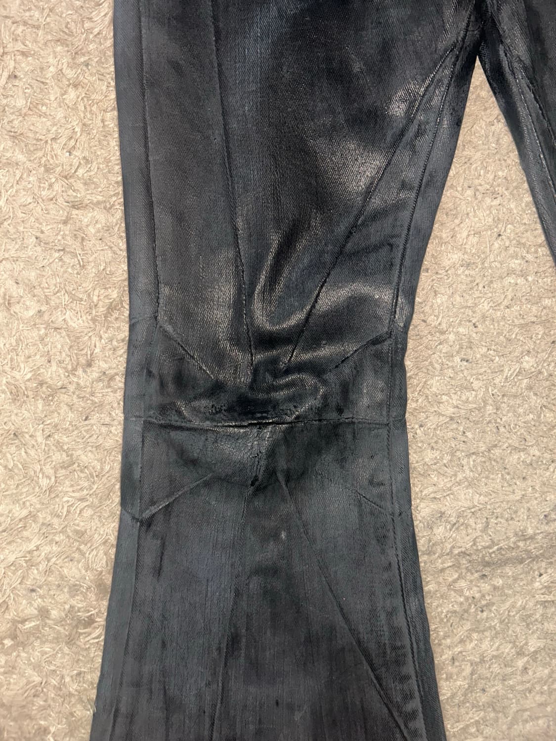 Nicolas lee waxed skirt flare jeans 상품이미지7