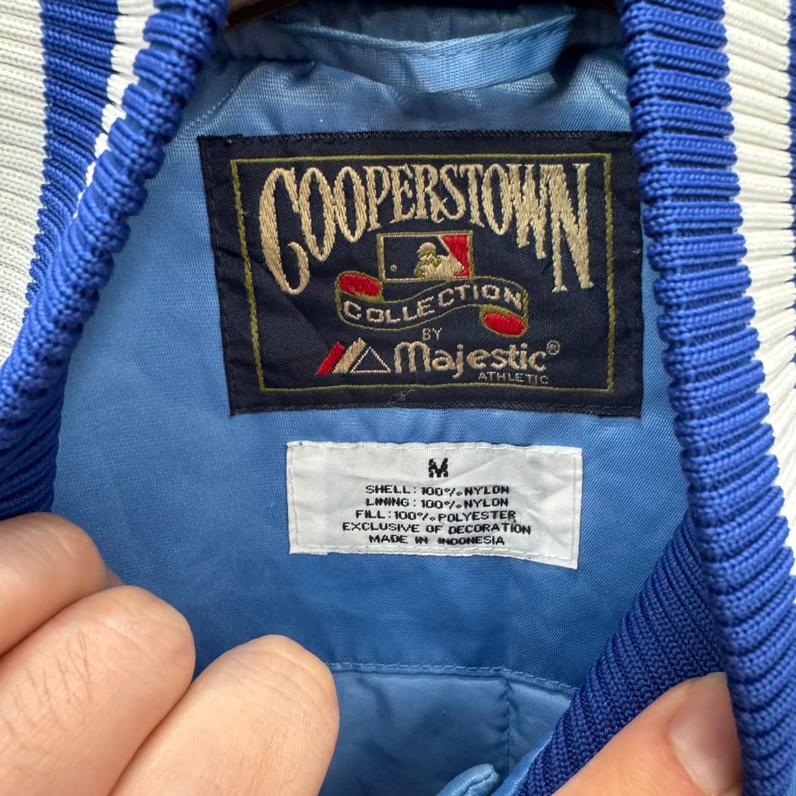 마제스틱 코퍼스타운 바시티 베스트 전면 브루클린 로고 포인트 스카이블루 상품이미지5