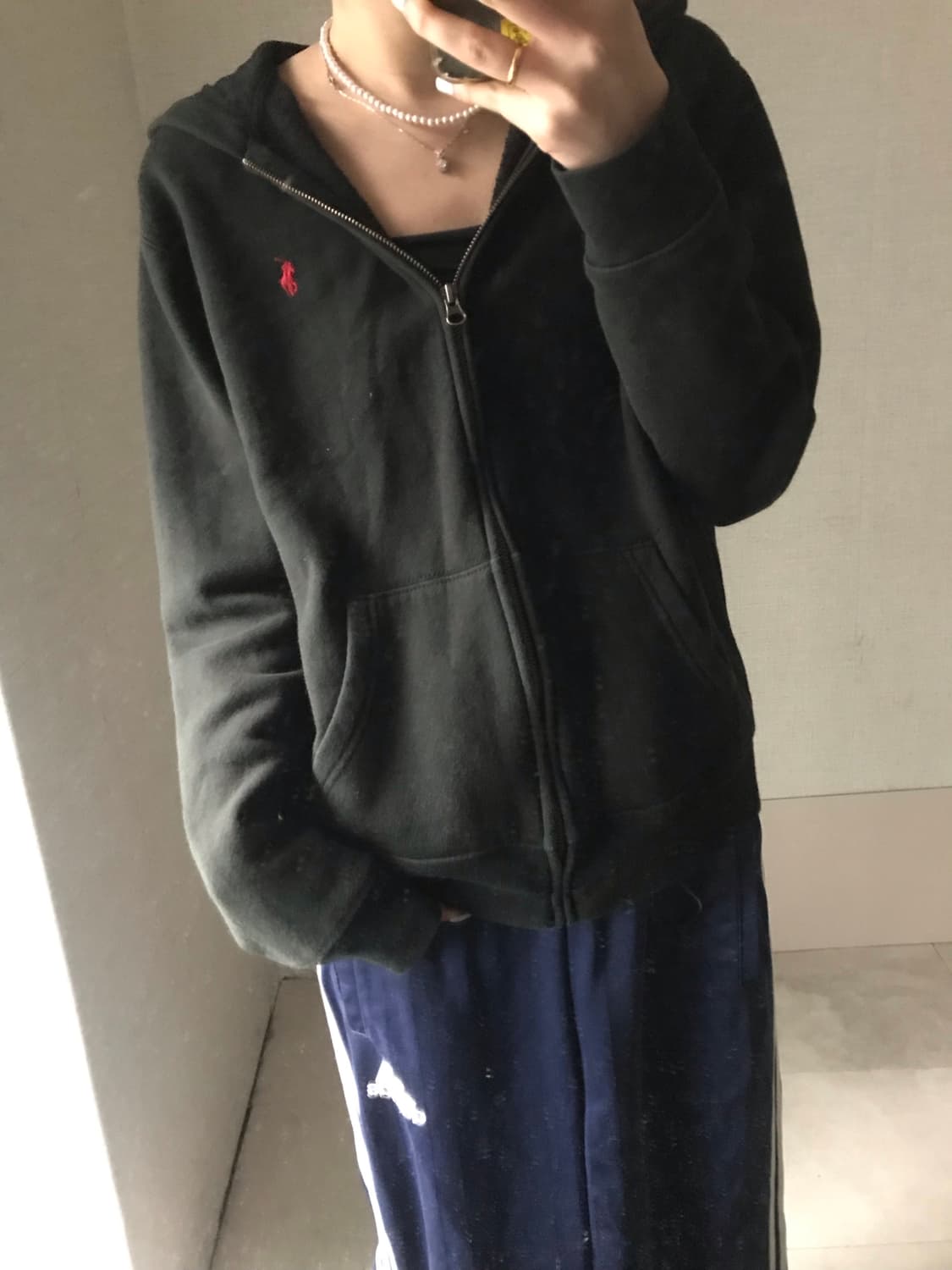 폴로 블랙 후드집업 상품이미지2