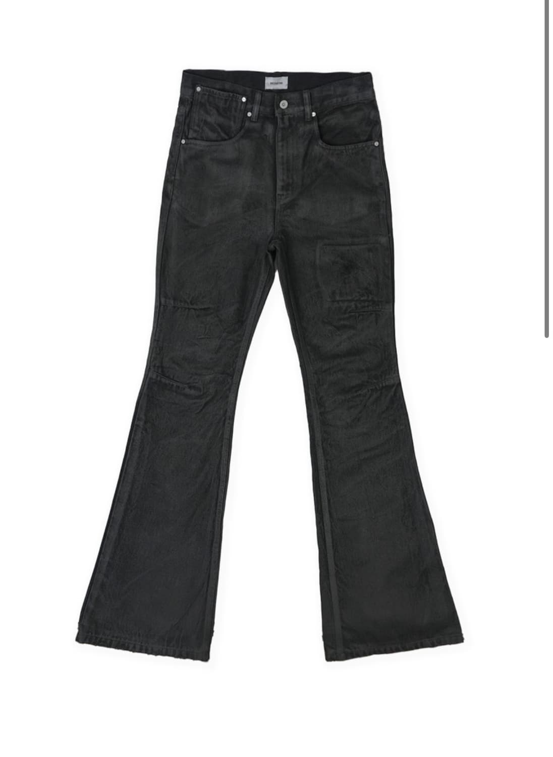 WAXED FLARE DENIM PANTS (BLACK) 상품이미지2