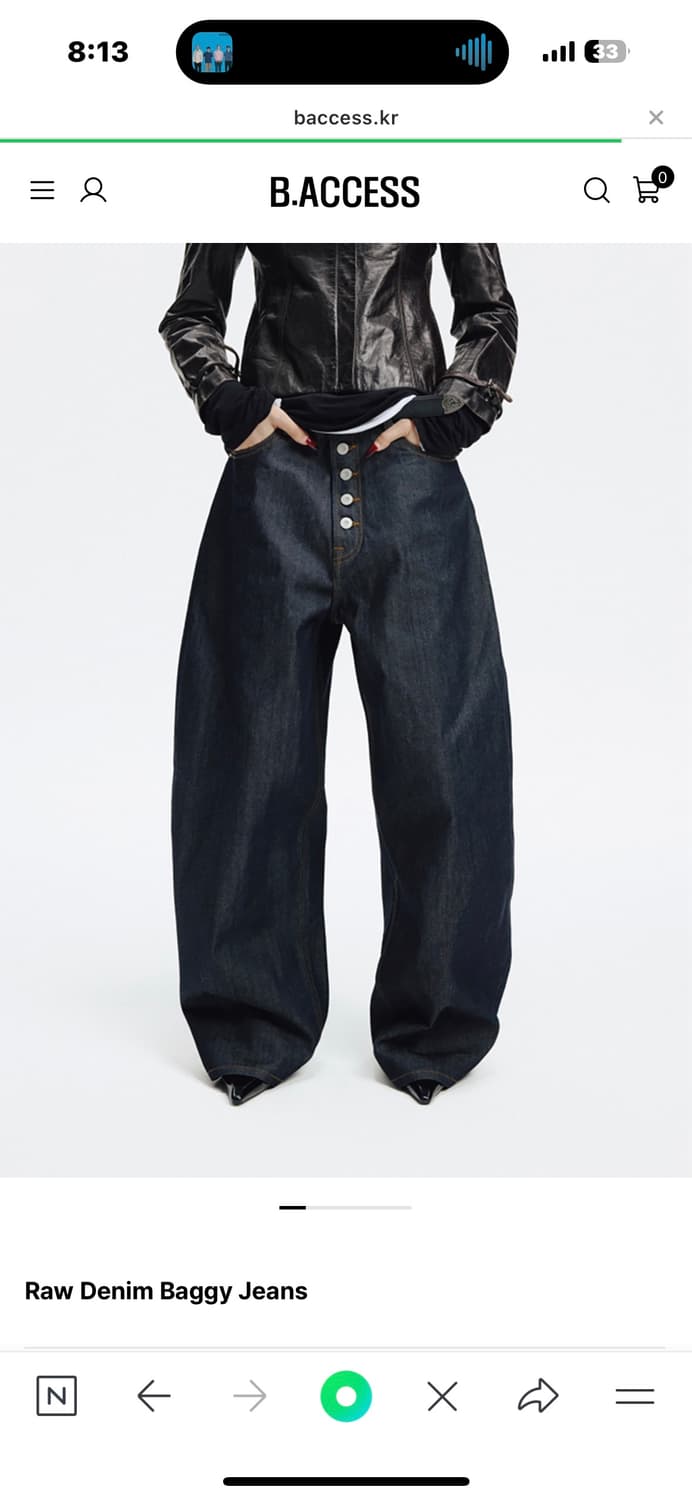 INSAIT 5버튼 데님 배기 팬츠 M 상품이미지5