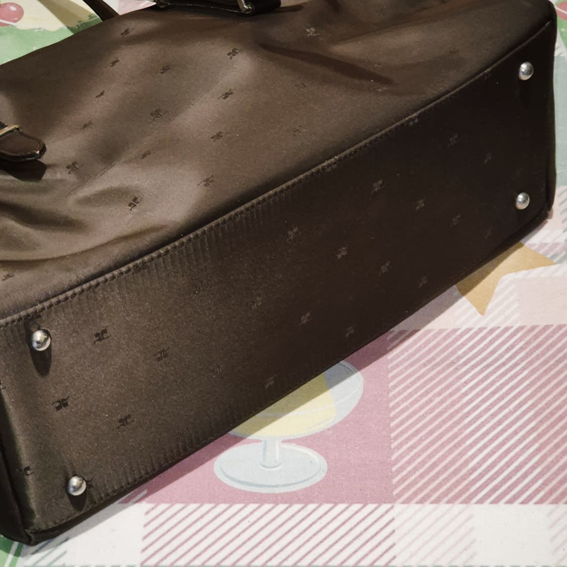 90s 꾸레쥬 모노그램 로고 브라운 메일백 상품이미지10