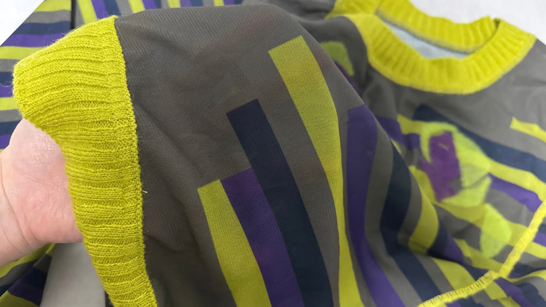 Hiroko bis 시스루 로즈 스트라이프 니트 상품이미지4