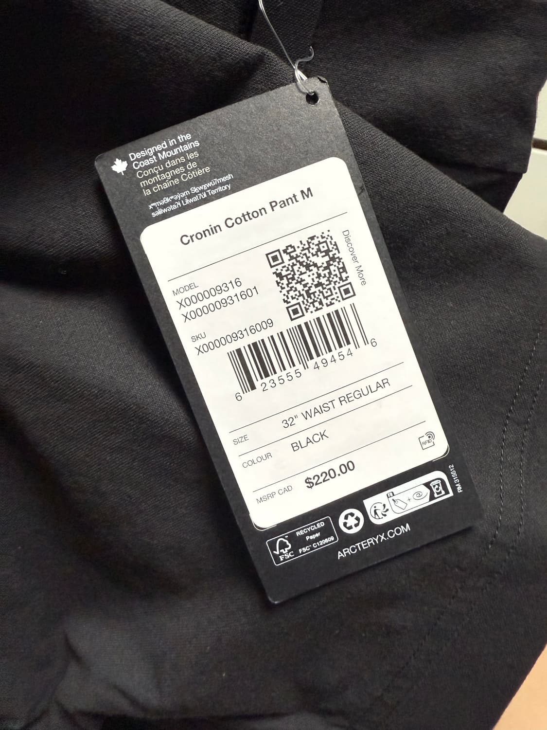 아크테릭스 크로닌 코튼팬츠 32 R 상품이미지2