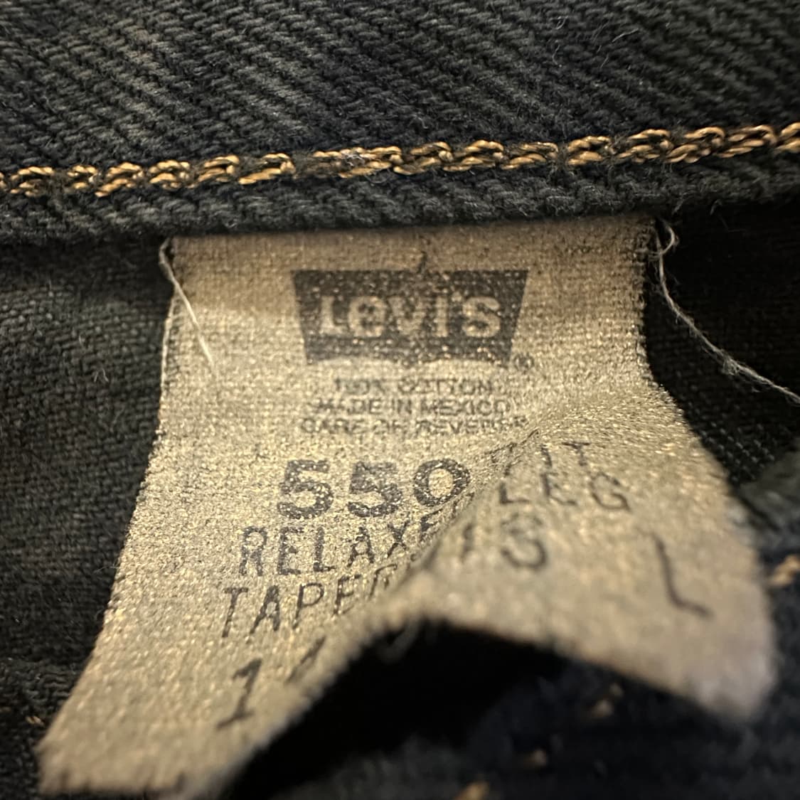 LEVI'S 550 00's mexico made black jeans 상품이미지5