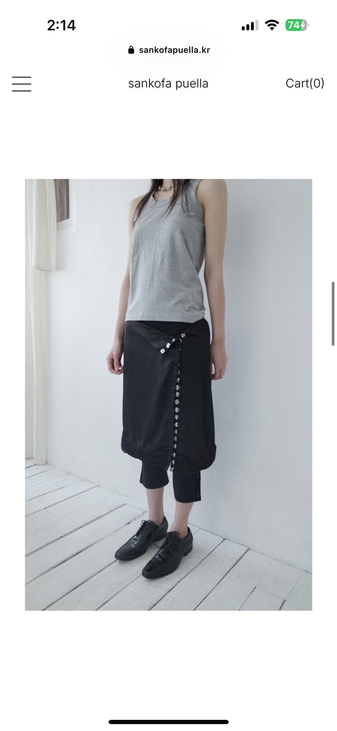 산코파퓨엘라 Silky rue wrap skirt (Black) 상품이미지3