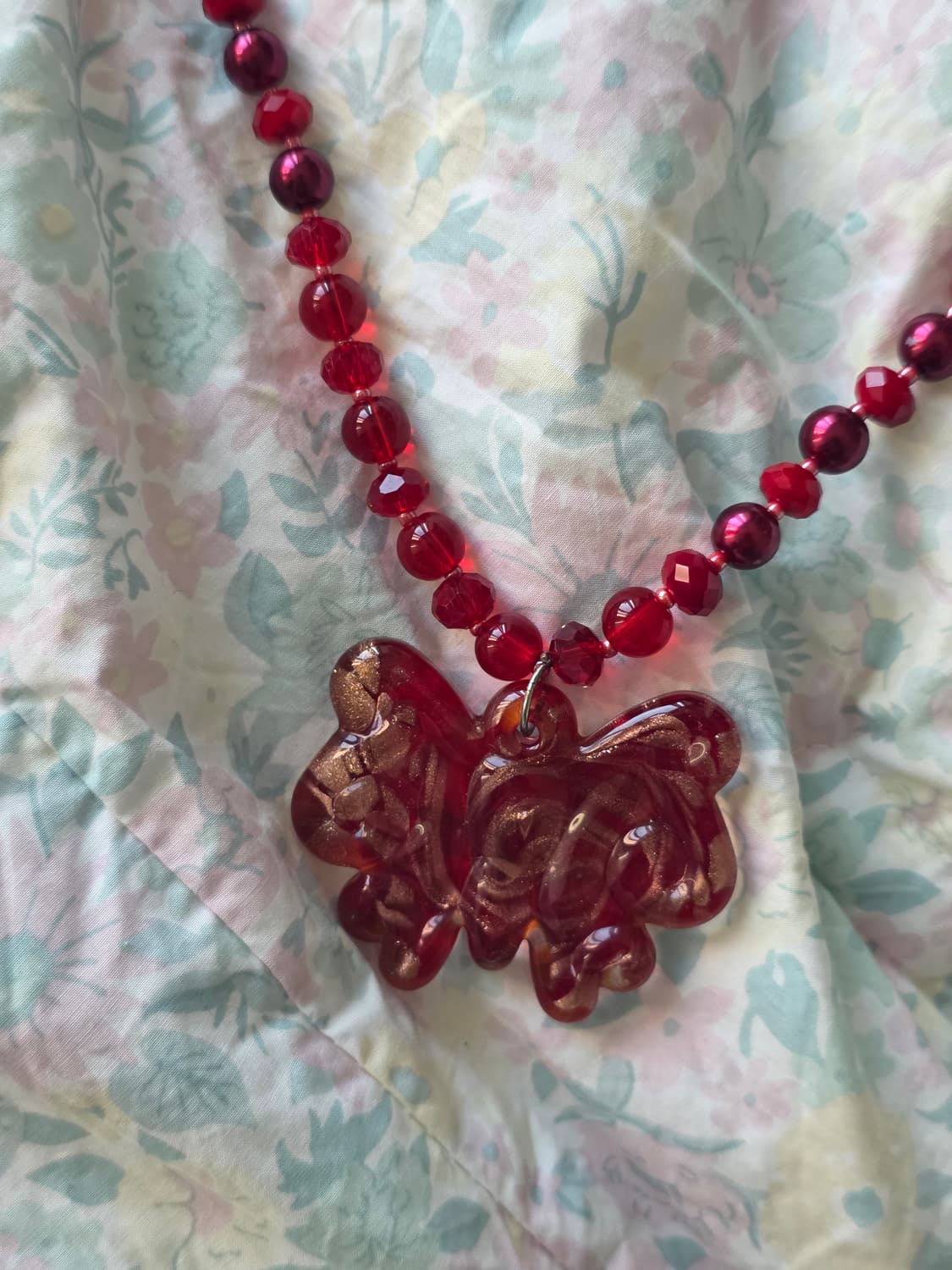 빈티지 오리엔탈 나비 비즈 목걸이 보타이 상품이미지2