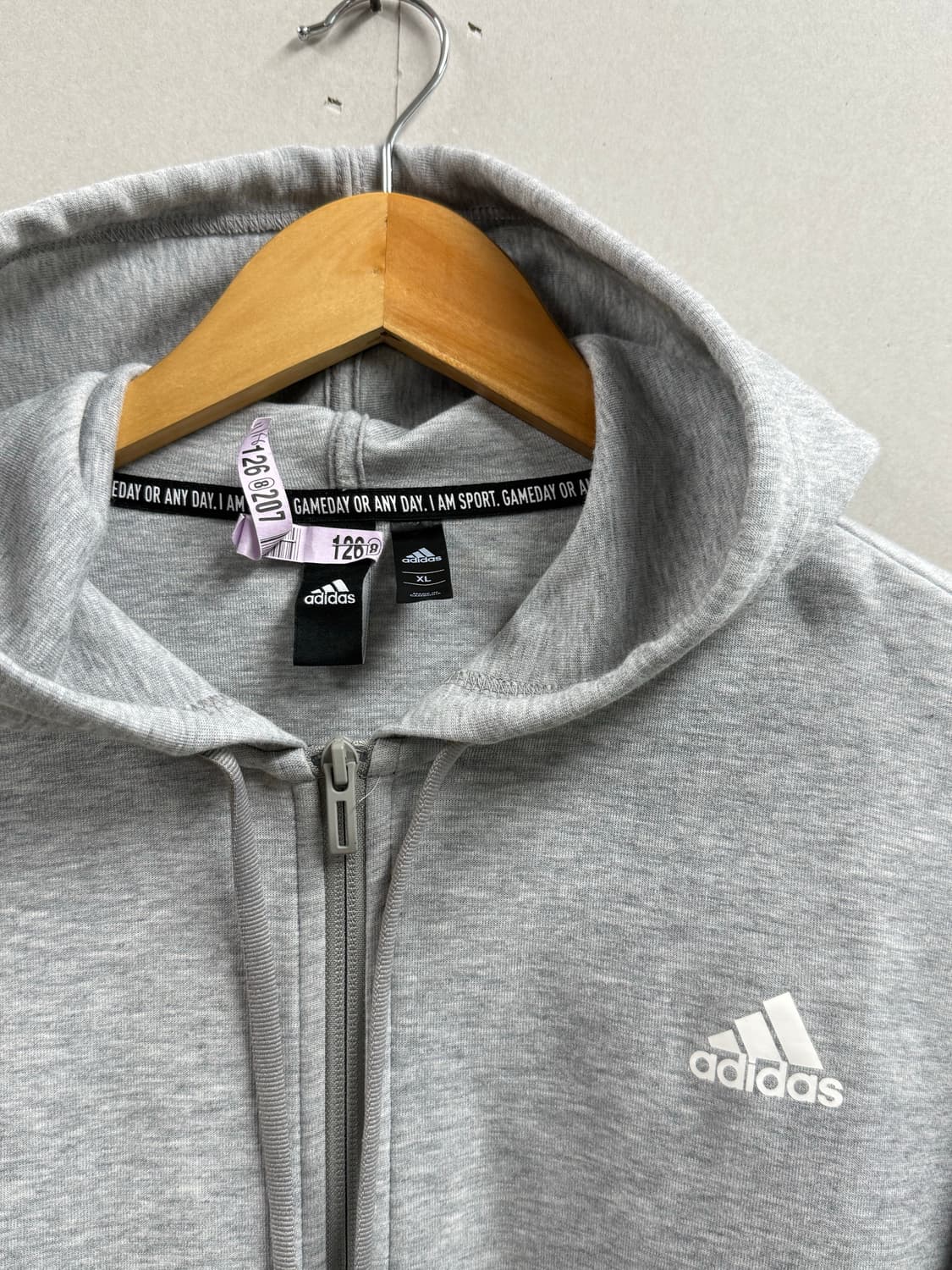 남성 95-100 / 아디다스 삼선 후드집업 그레이 상품이미지3