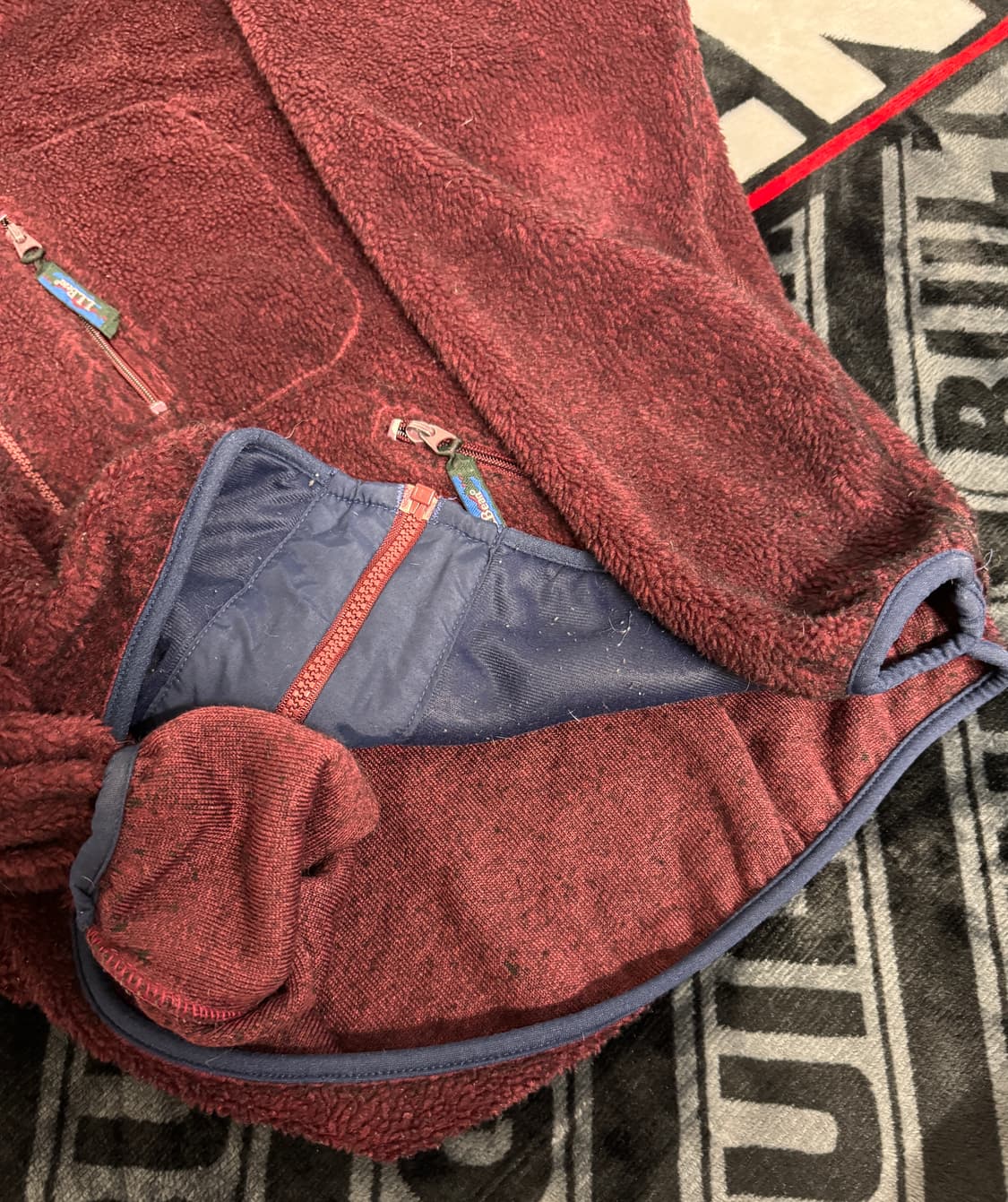 엘엘 빈 딥 파일 플리스 풀 오버 풀 짚 버건디 블루 상품이미지6