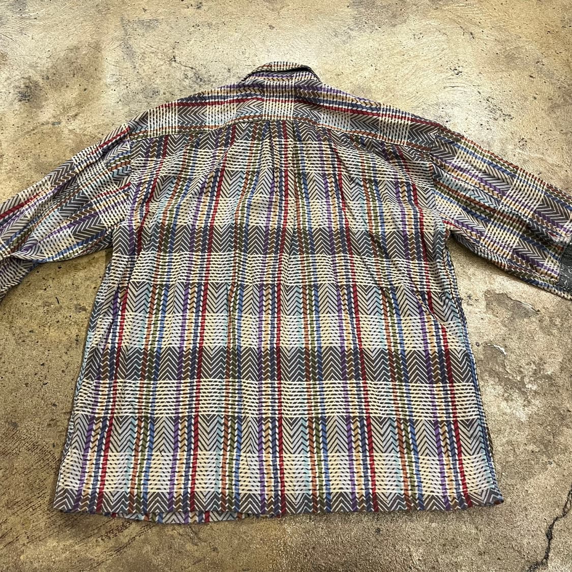 [정품/50] 미쏘니 체크 카라 셔츠 긴팔티 b17 상품이미지4