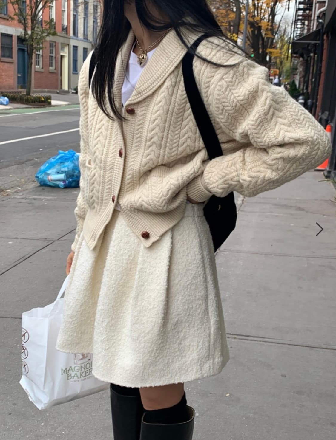 더바넷 shawl collar cable knit cardigan 상품이미지6